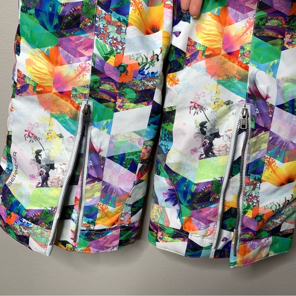Obermeyer Jessi Snow Ski Pant White & multi Floral Print - Picture 7 of 10
